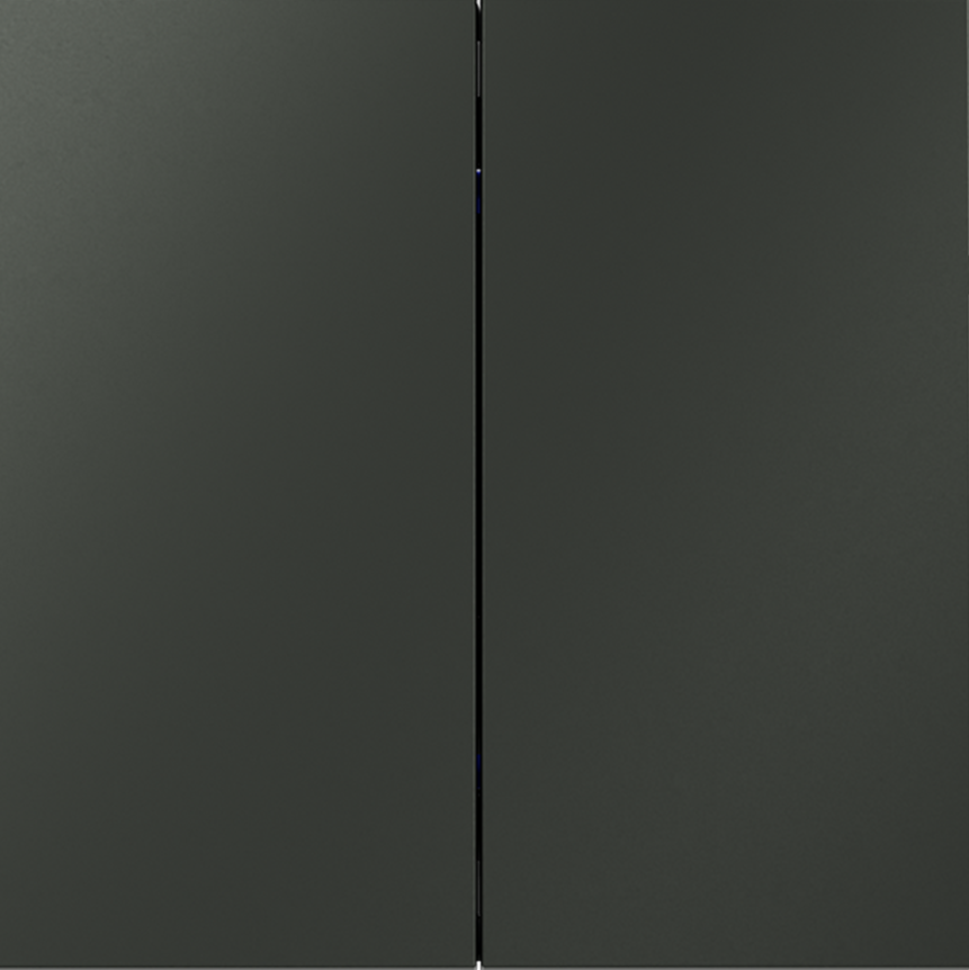 Выключатель с самовозвратом встраиваемый VOLTUM S70 двухклавишный 10А, (титан)