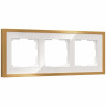 W0032853/ Рамка на 3 поста Baguette (белый/золотистая латунь) W0032853