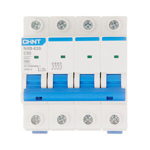 Автоматический выключатель CHINT NXB-63S 4P 50А 4.5kA 400В х-ка C (R) 296910