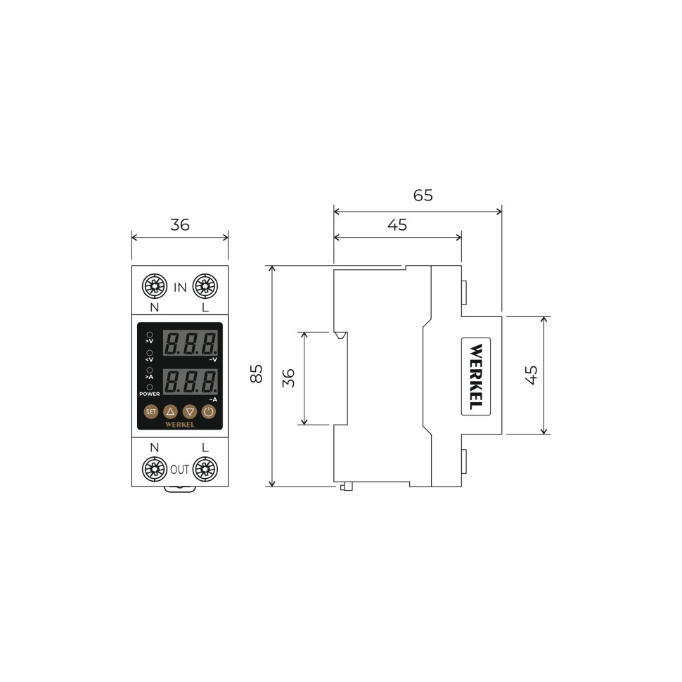 Реле напряжения 1P+N 63А W932P63R