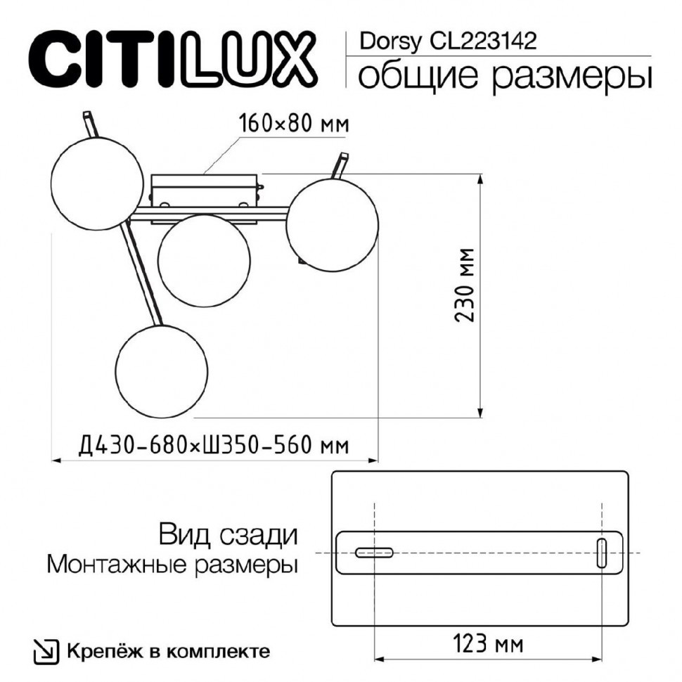 Настенно-потолочный светильник Citilux Dorsy CL223142