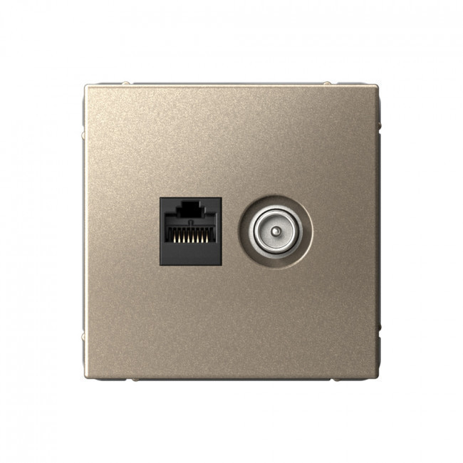 Розетка TV+RJ-45 кат. 5e Schneider Electric Art Gallery Шампань GAL000589
