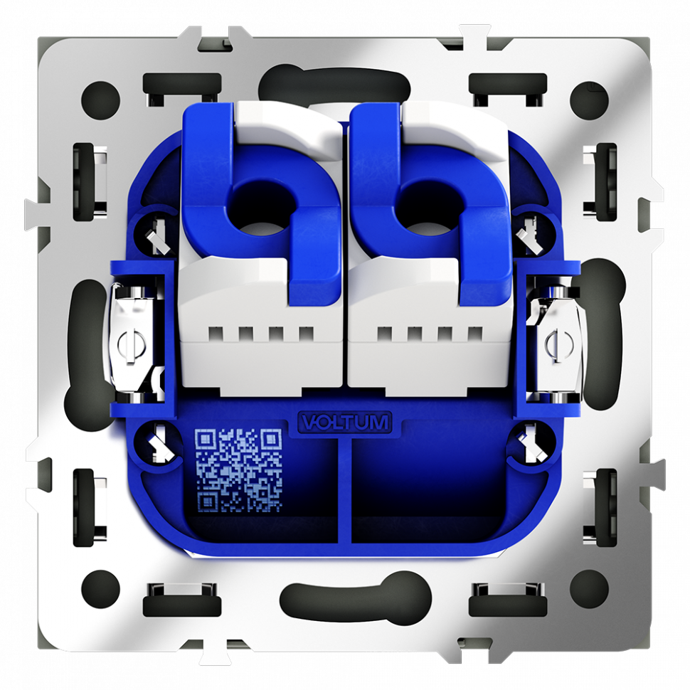 Розетка компьютерная встраиваемая VOLTUM S70 двойная RJ45+RJ45 кат.6, (черный матовый) VLS060208