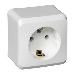Розетка c заземлением без шторок 16А 250B Белая Systeme Electric Этюд PA16-003B
