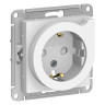 Розетка силовая Systeme Electric Atlas Design с выталкивателем вилки, белая ATN000147