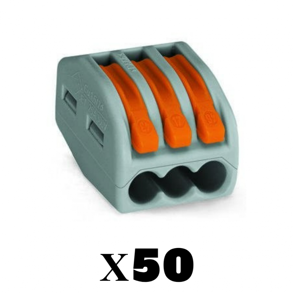 Клеммник 3х 0,08 - 4,0 мм2 32A Cu WAGO 222-413