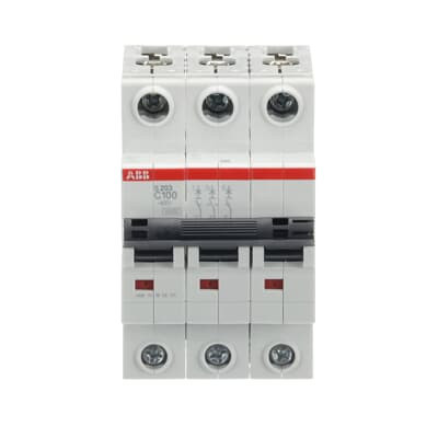 Автоматический выключатель ABB S203-C100 3P 6kA 100А 2CDS253001R0824
