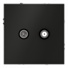 Розетка телевизионнная встраиваемая VOLTUM S70 оконечная TV+SAT, (черный матовый) VLS060408