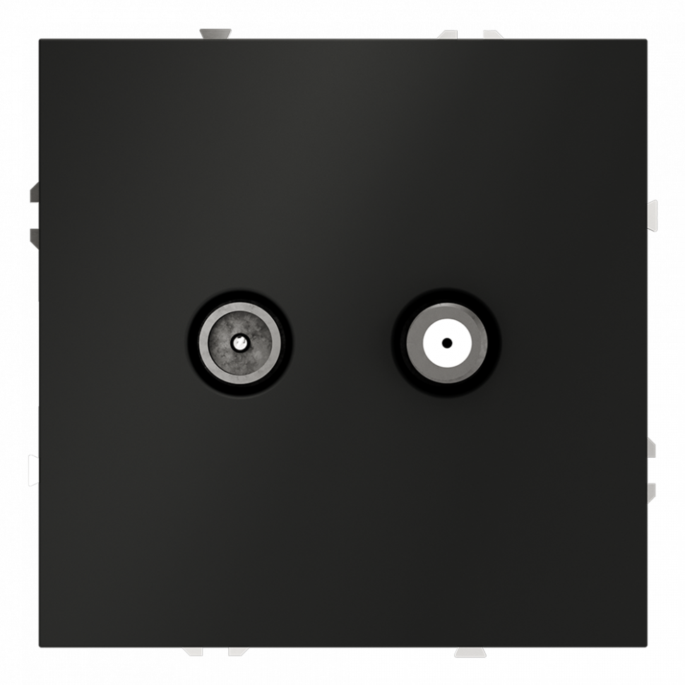 Розетка телевизионнная встраиваемая VOLTUM S70 оконечная TV+SAT, (черный матовый) VLS060408