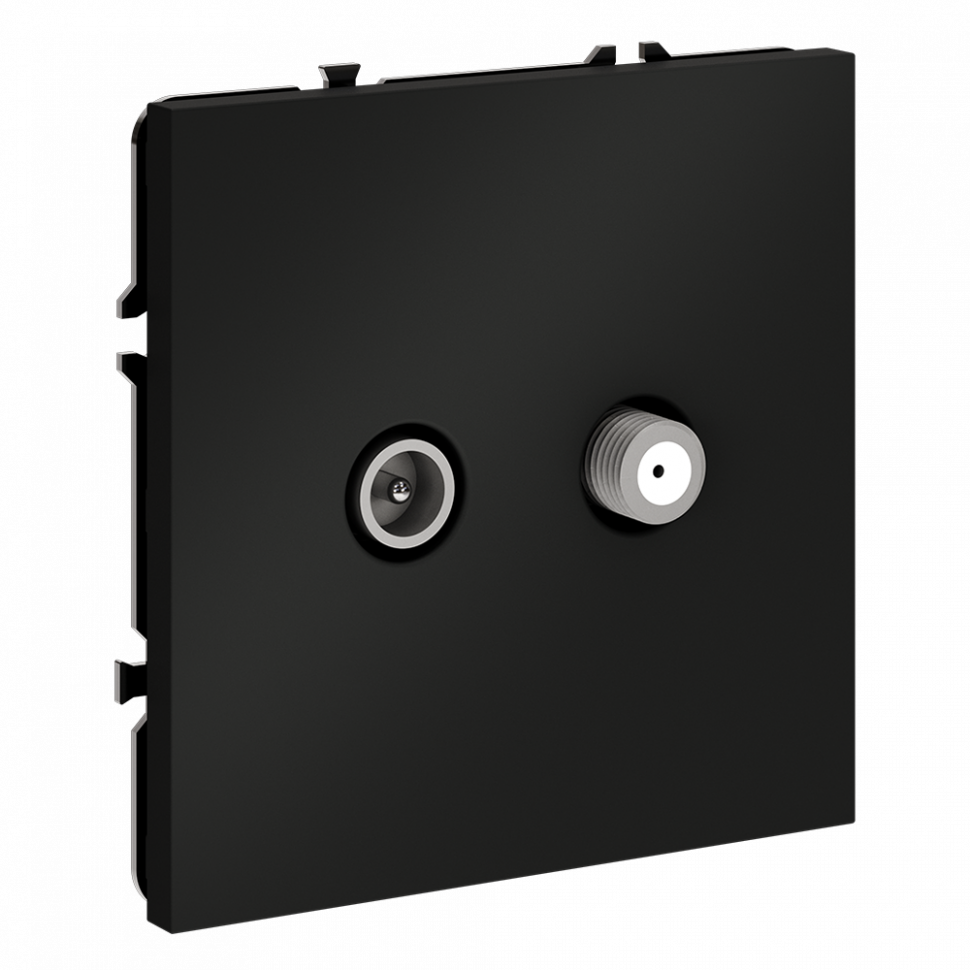 Розетка телевизионнная встраиваемая VOLTUM S70 оконечная TV+SAT, (черный матовый) VLS060408