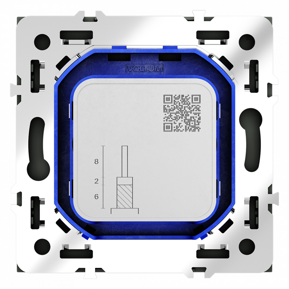 Розетка телевизионнная встраиваемая VOLTUM S70 оконечная TV+SAT, (черный матовый) VLS060408