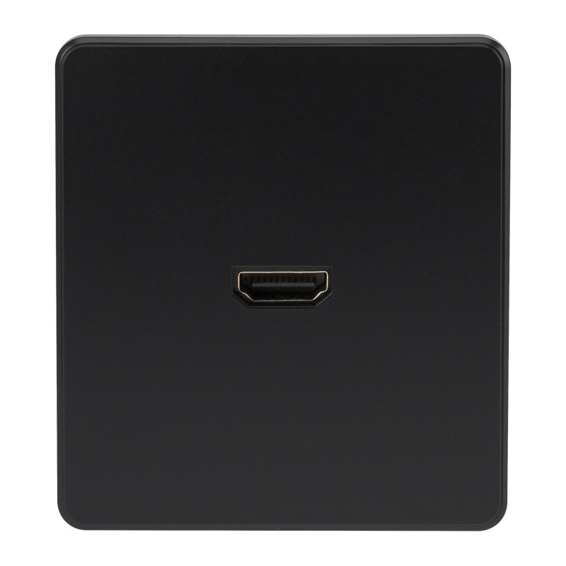 KRANZ ROUND Розетка HDMI с/у оникс , с 1-пост. рамкой