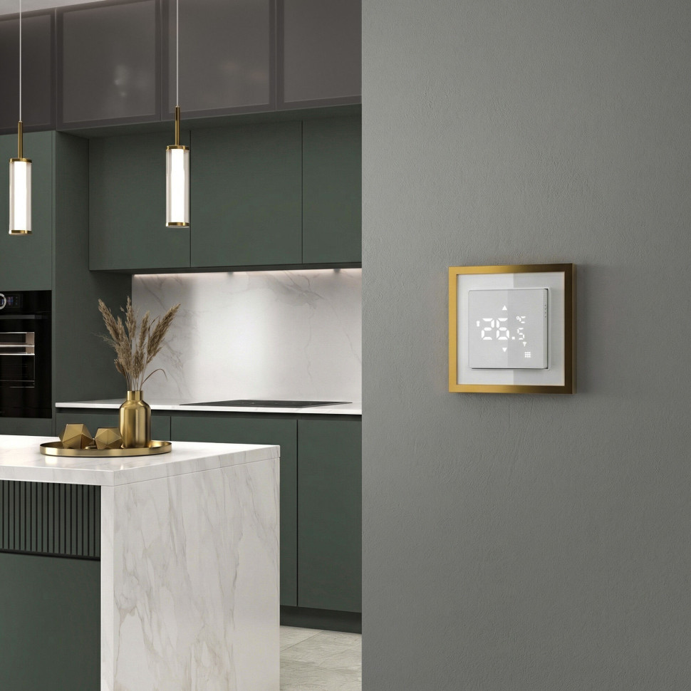 W0012853/ Рамка на 1 пост Baguette (белый/золотистая латунь) W0012853