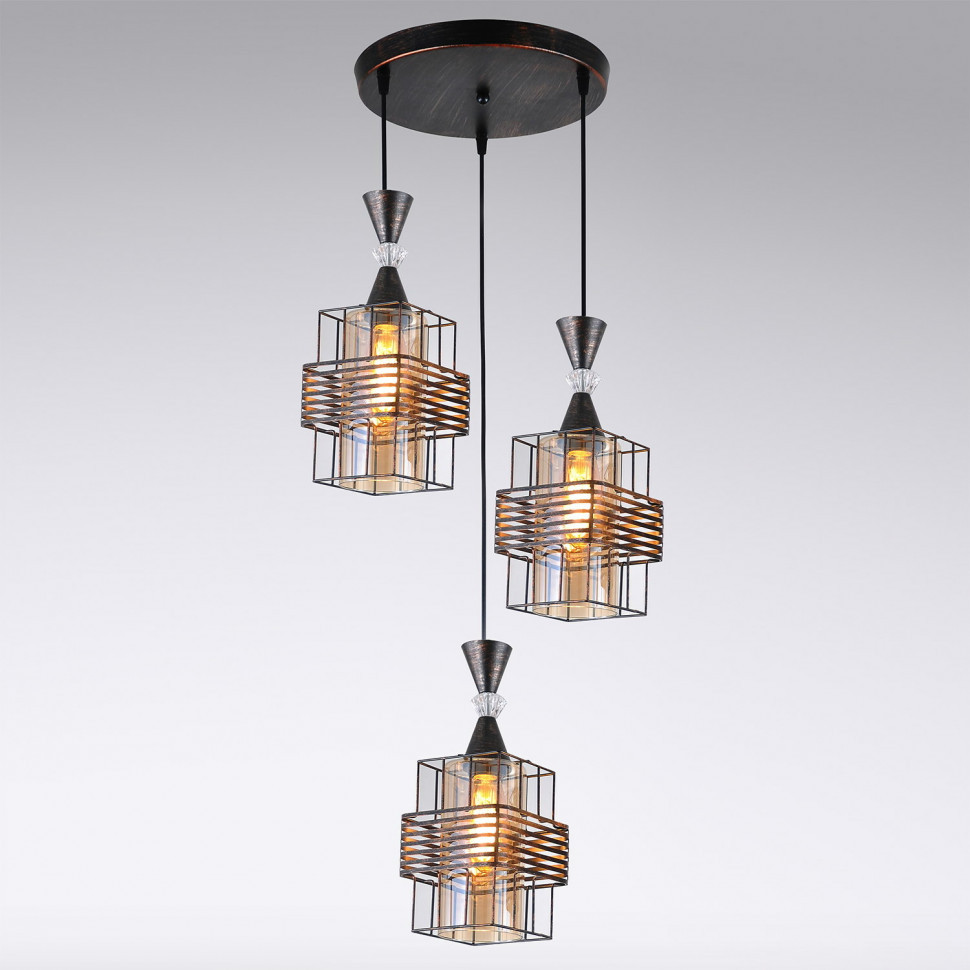 Подвесной светильник Reluce 03128-0.9-03 BK+PATINA GOLD