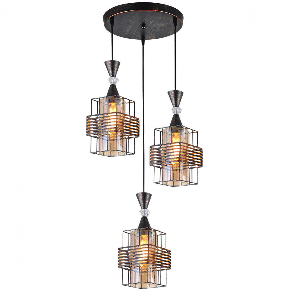 Подвесной светильник Reluce 03128-0.9-03 BK+PATINA GOLD