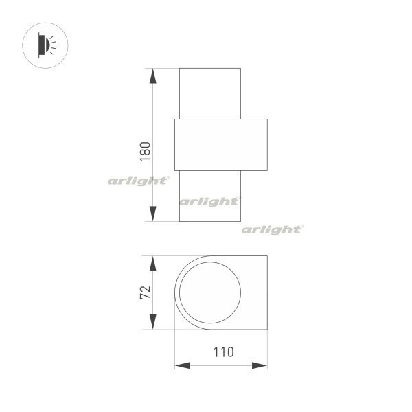 Настенный светодиодный светильник Arlight Sp-Spicy-Wall-Twin-S180X72-2X6W Day4000 033555