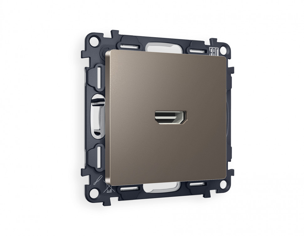 Комплект механизма розетки HDMI 2.0 ALFA MA644010 Темна бронза матовый 40V/500mA 2.0GHz 5-18Gbit/s QUANT