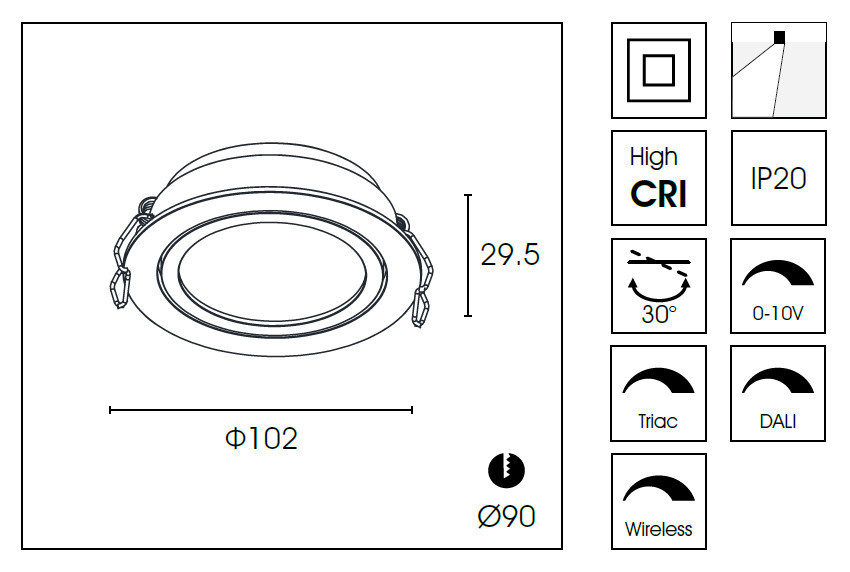 Встраиваемый светильник Delight Collection DA8304DR