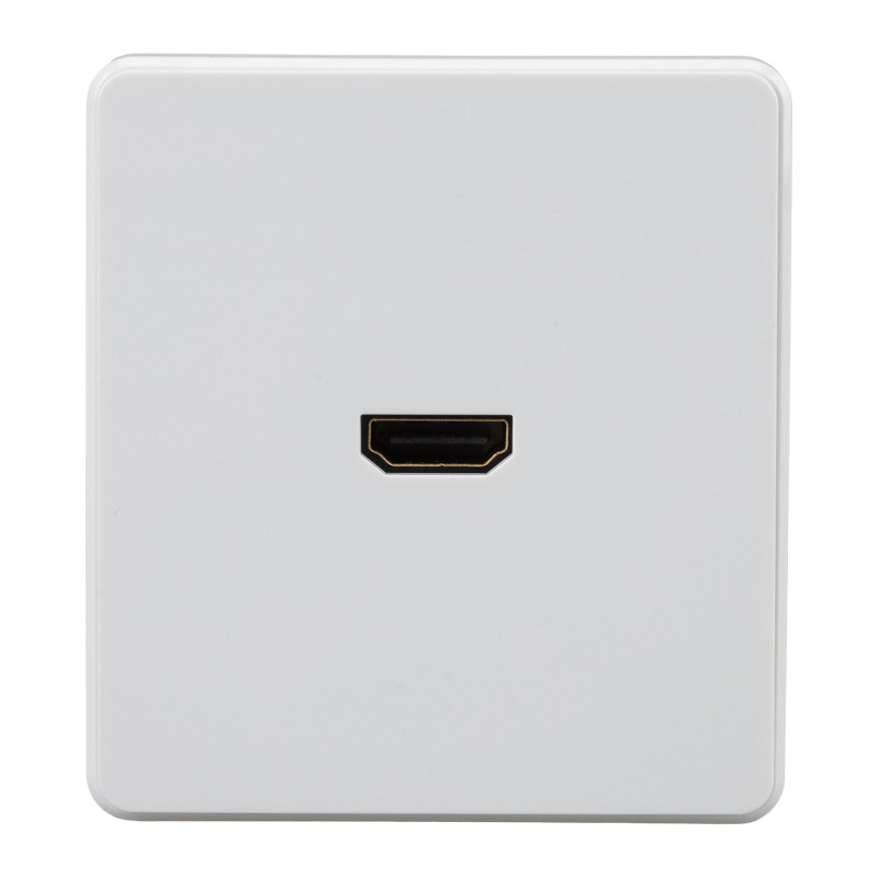 KRANZ ROUND Розетка HDMI с/у титан , с 1-пост. рамкой