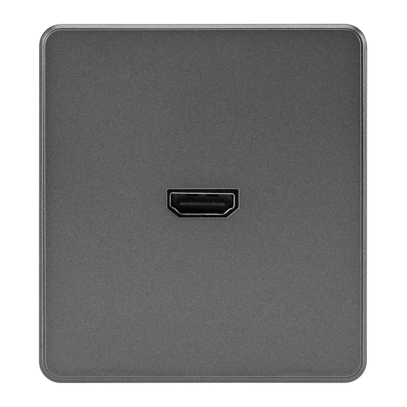 KRANZ ROUND Розетка HDMI с/у титан , KR-78-0730-2