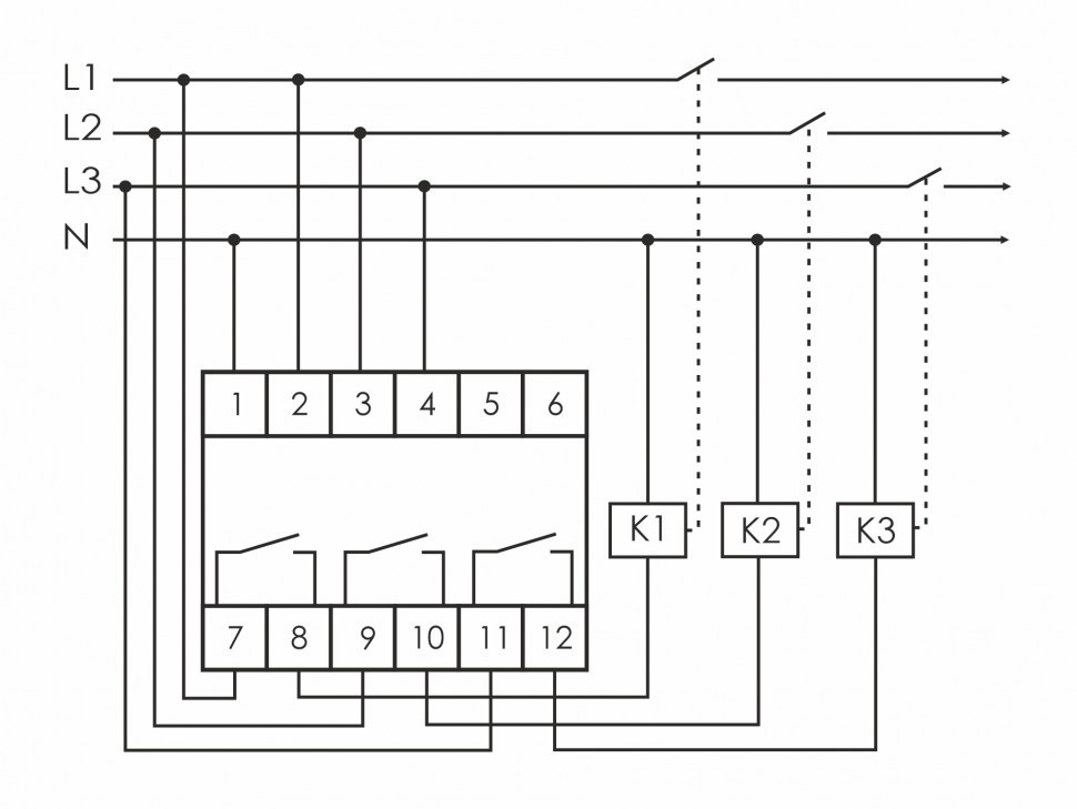 Реле напряжения (трёхфазный-АС / Ампер-16 / Контакт-3NO) CP-734