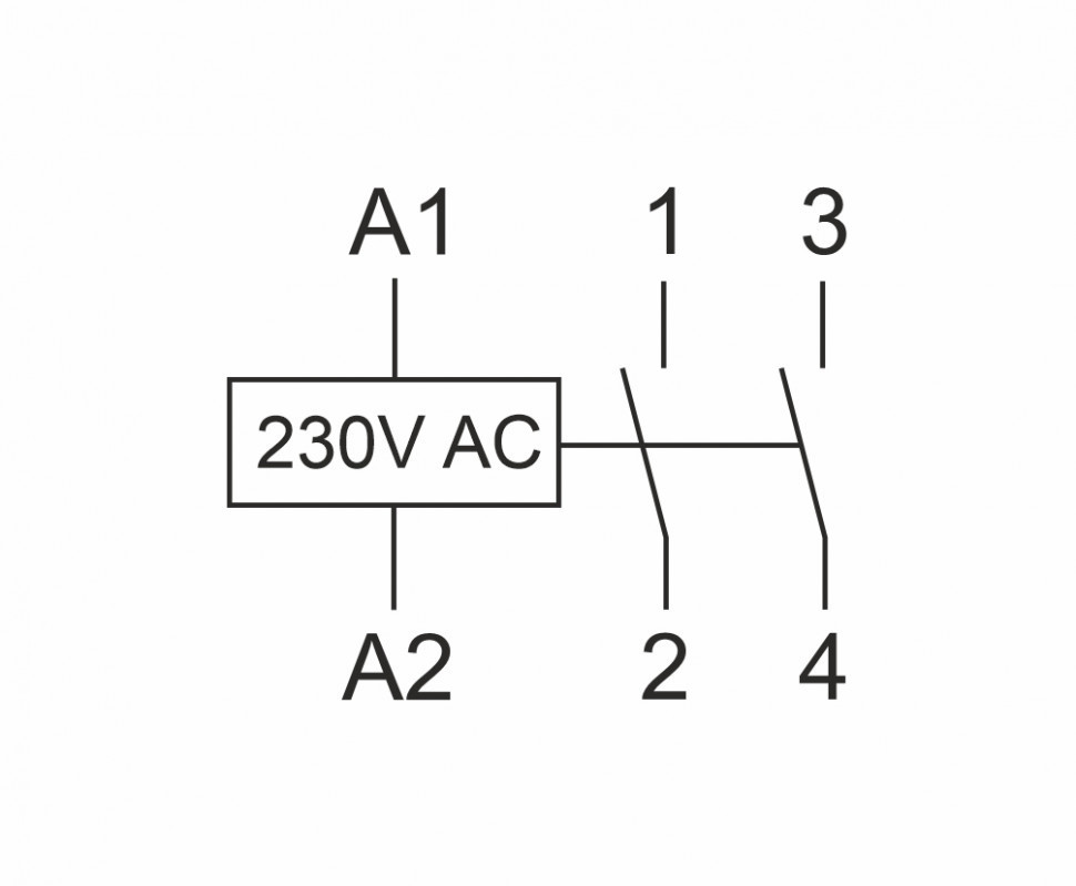 Контактор модульный (Ампер-25 / Волт-230 АС / Контакт-2NO) ST25-20