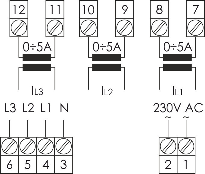 Цифровой указатель DMM-4T для контроля параметров трёхфазной сети