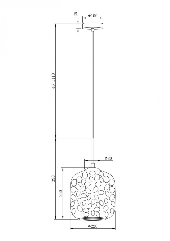 Подвесной светильник Maytoni MOD001PL-01BS