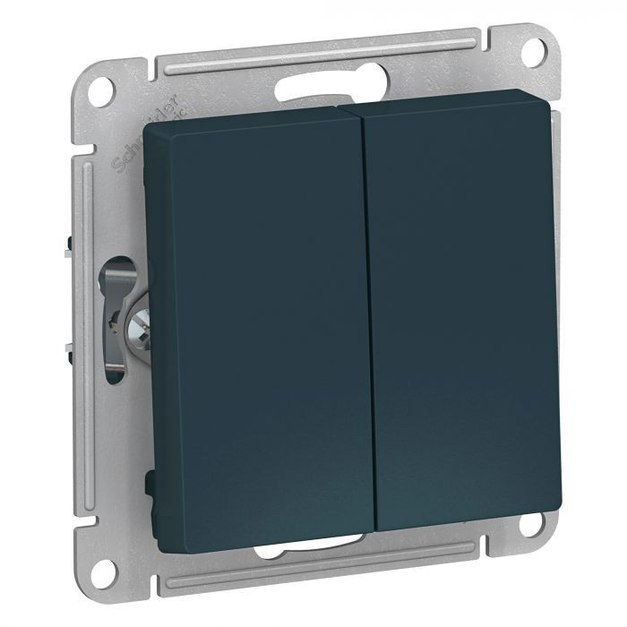 Переключатель двухклавишный Schneider Electric Atlas Design изумруд ATN000865