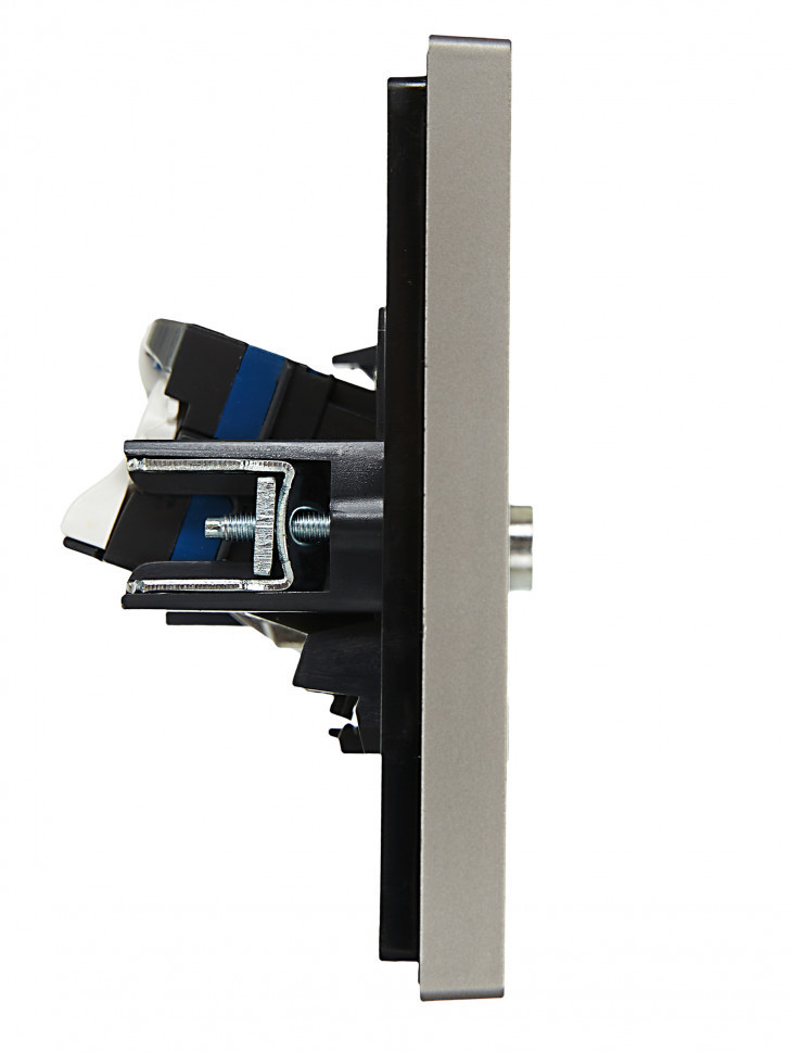 FORTE&PIANO Розетка двойная TV+RJ45 кат.6 FP537 сталь IEK