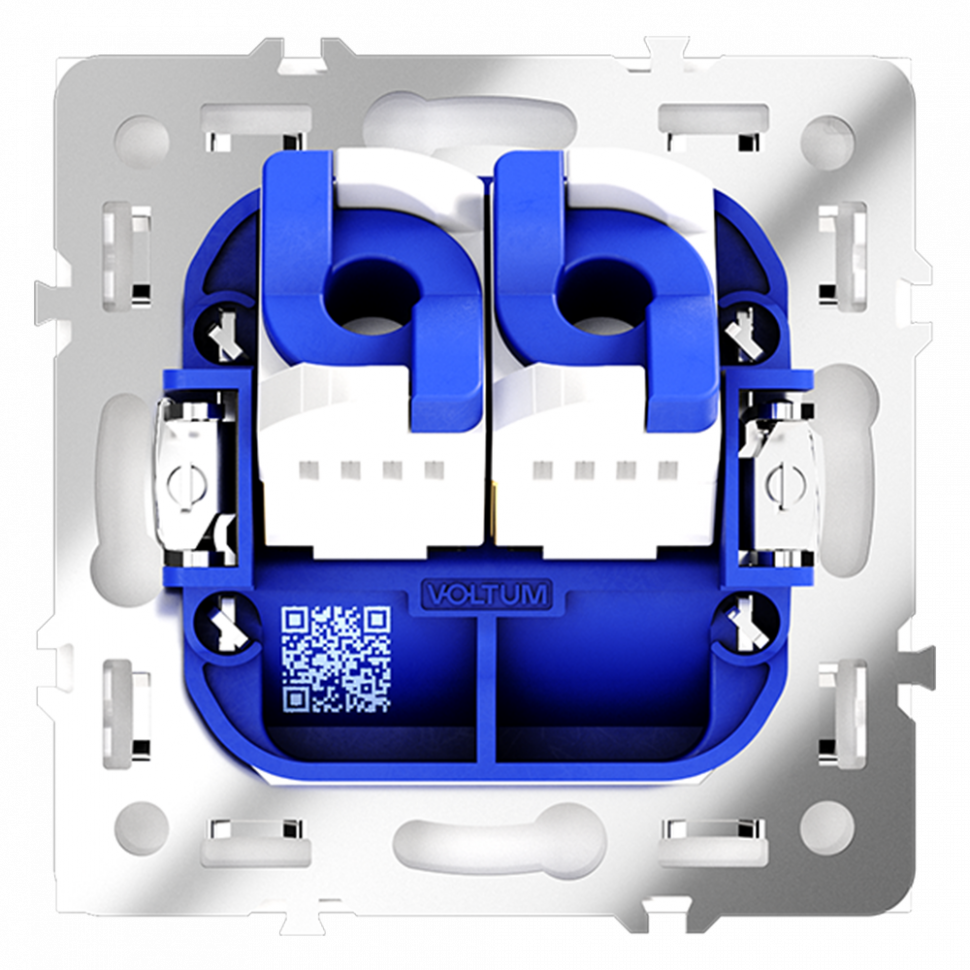 Розетка компьютерная встраиваемая VOLTUM S70 двойная RJ45+RJ45 кат.6, (белый матовый) VLS060202