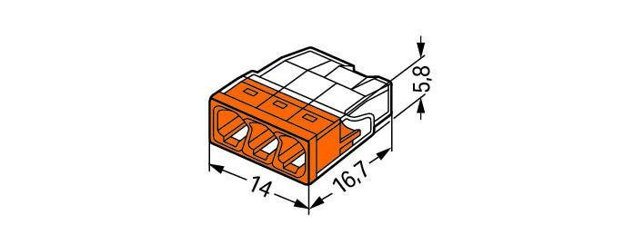 Клеммник 3х 0,5 - 2,5 мм2 24A Cu/Al с пастой "Alu-Plus" WAGO  2273-243