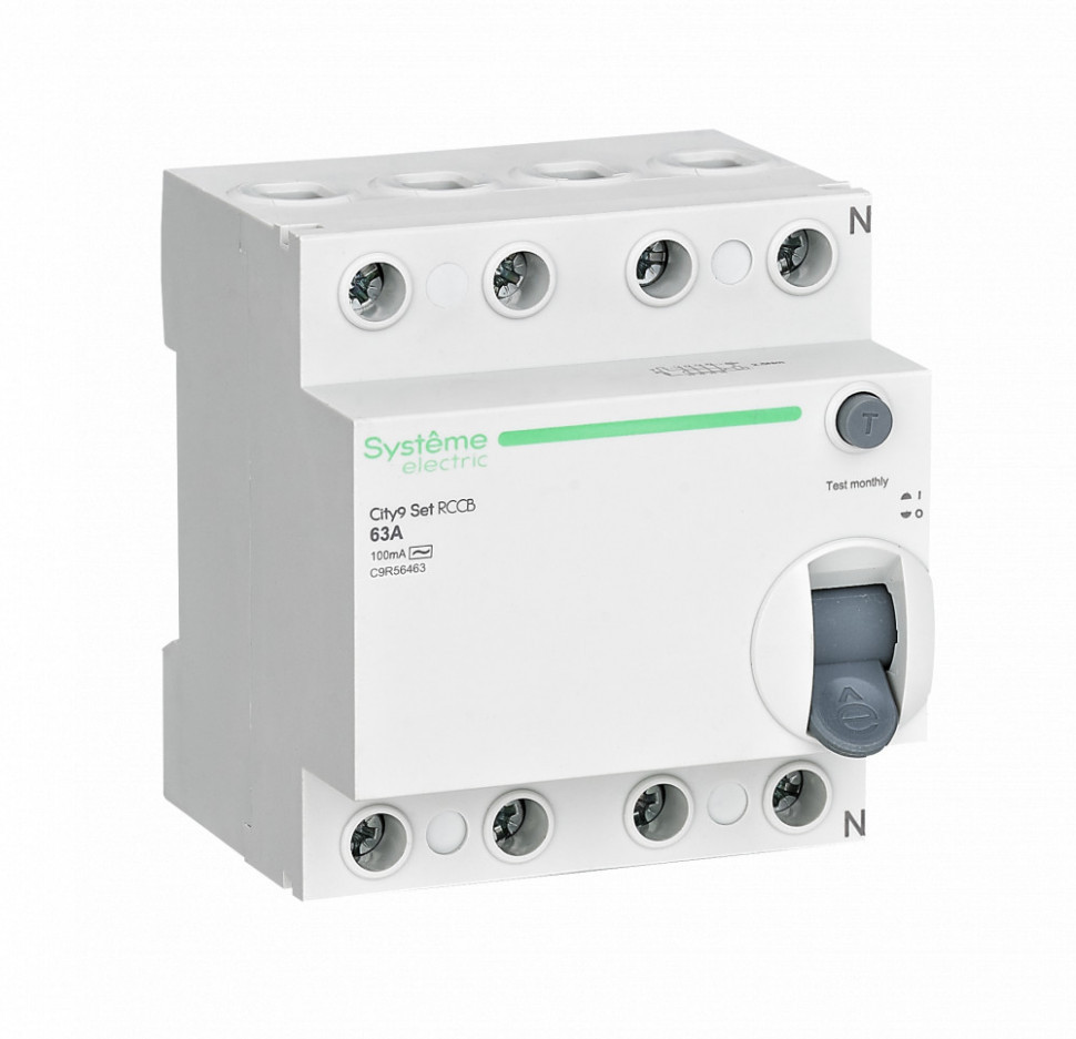 Устройство защитного отключения (УЗО) 63А 4P 100мА Тип-AC 400В Systeme Electric City9 Set C9R56463