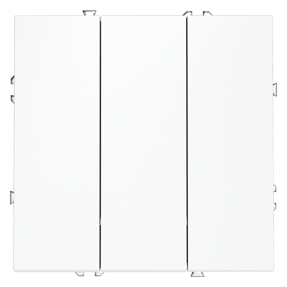 Выключатель встраиваемый VOLTUM S70 трехклавишный 10А, (белый матовый)