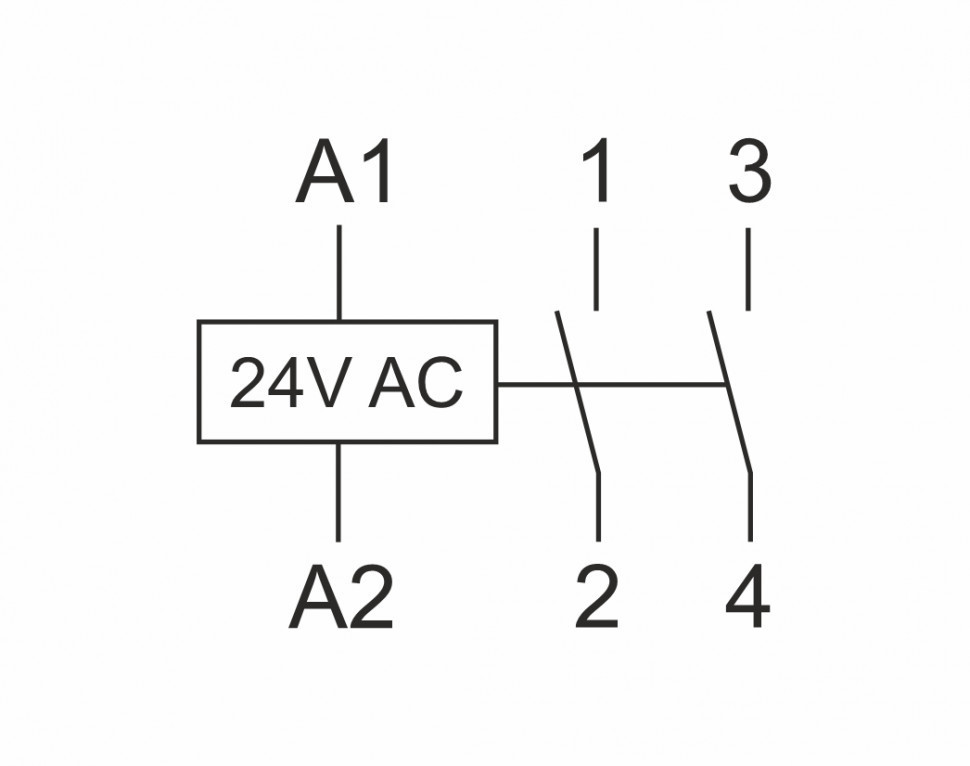 Контактор модульный (Ампер-25 / Волт-24 АС / Контакт-2NO) ST25-20/24
