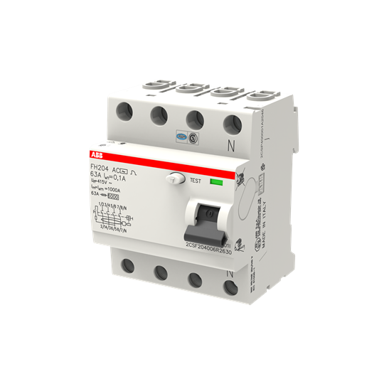 Устройство защитного отключения (УЗО) ABB FH204 AC-63/0.1 Тип-AС 4P 63A 100мА 2CSF204006R2630