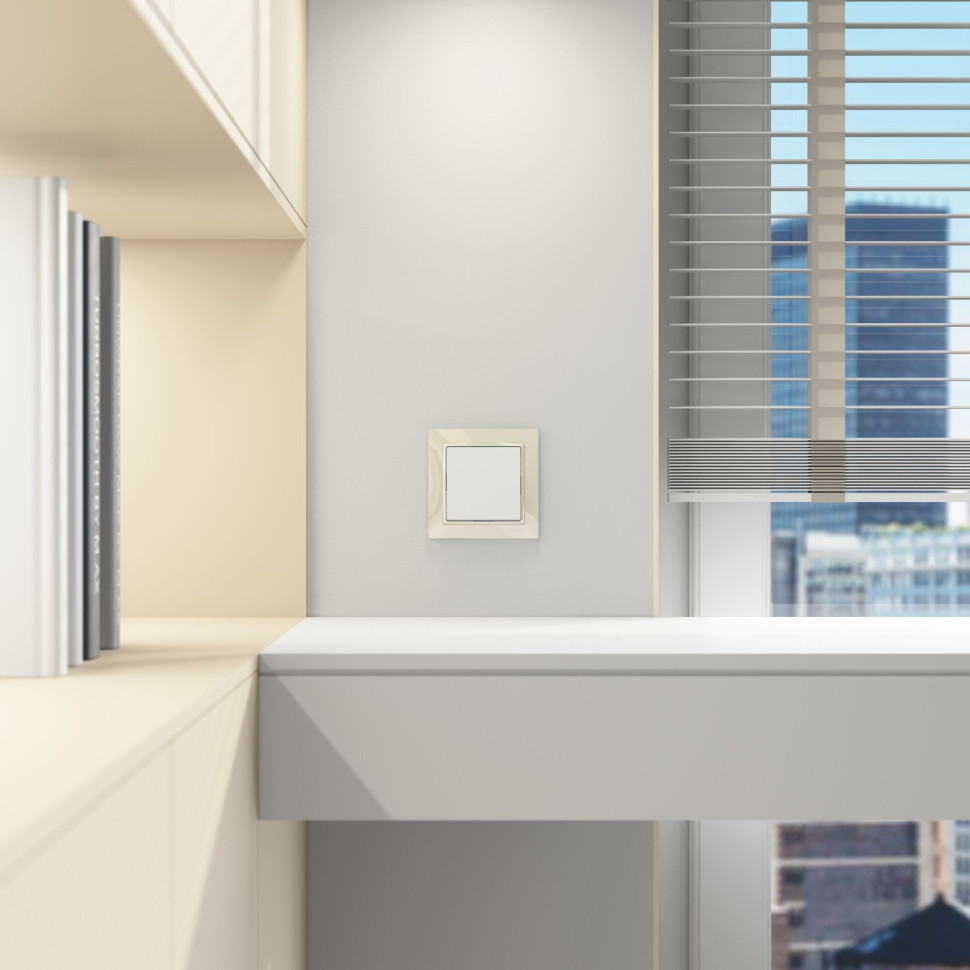 Рамка из поликарбоната на 1 пост Snabb Basic слоновая кость W0012003