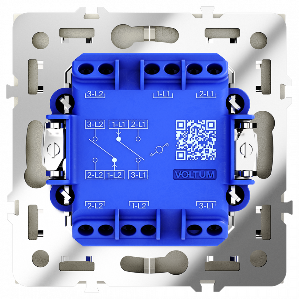 Проходной переключатель встраиваемый VOLTUM S70 двухклавишный 10А, (шелк) VLS020304