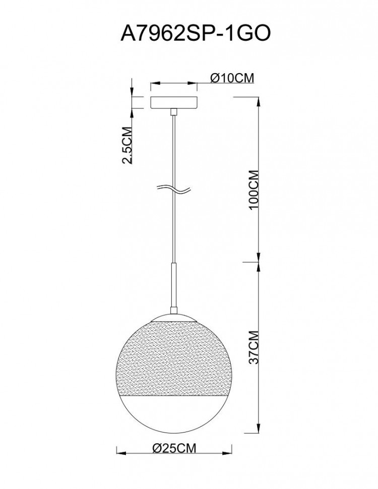 Подвесной светильник Arte Lamp Jupiter Gold A7962SP-1GO
