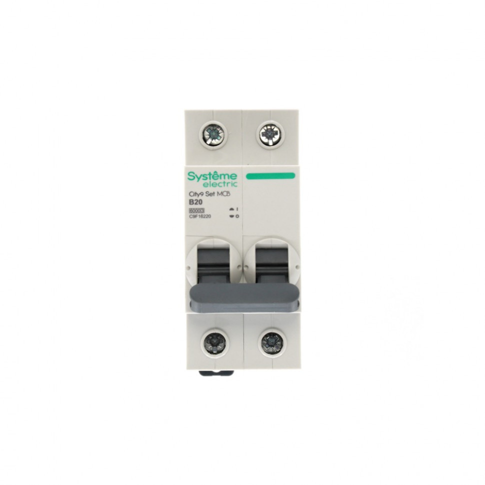 Автоматический выключатель (АВ) B 20А 2P 6kA 230В Systeme Electric City9 Set C9F16220