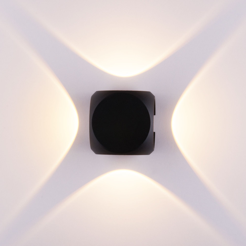 Пылевлагозащи<wbr>щенный светодиодный светильник CUBE черный IP54 1504 TECHNO LED