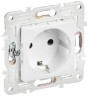 IEK SKANDY Розетка с заземлением с защитными шторками 16А безвинтовое крепление SK-R06W арктический белый , SK-R14-16-1-K01