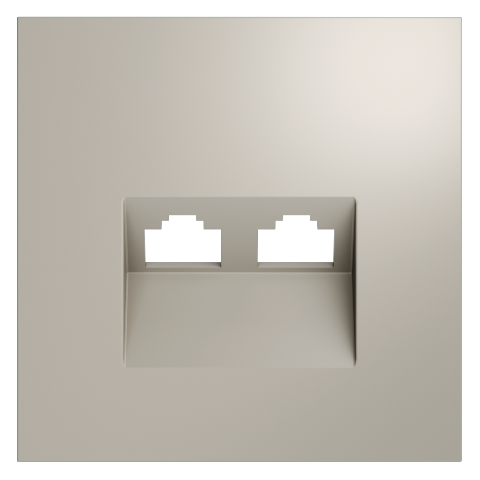 Накладка для розетки компьютерной двойной RJ45+RJ45 кат.6, S70 (кашемир)