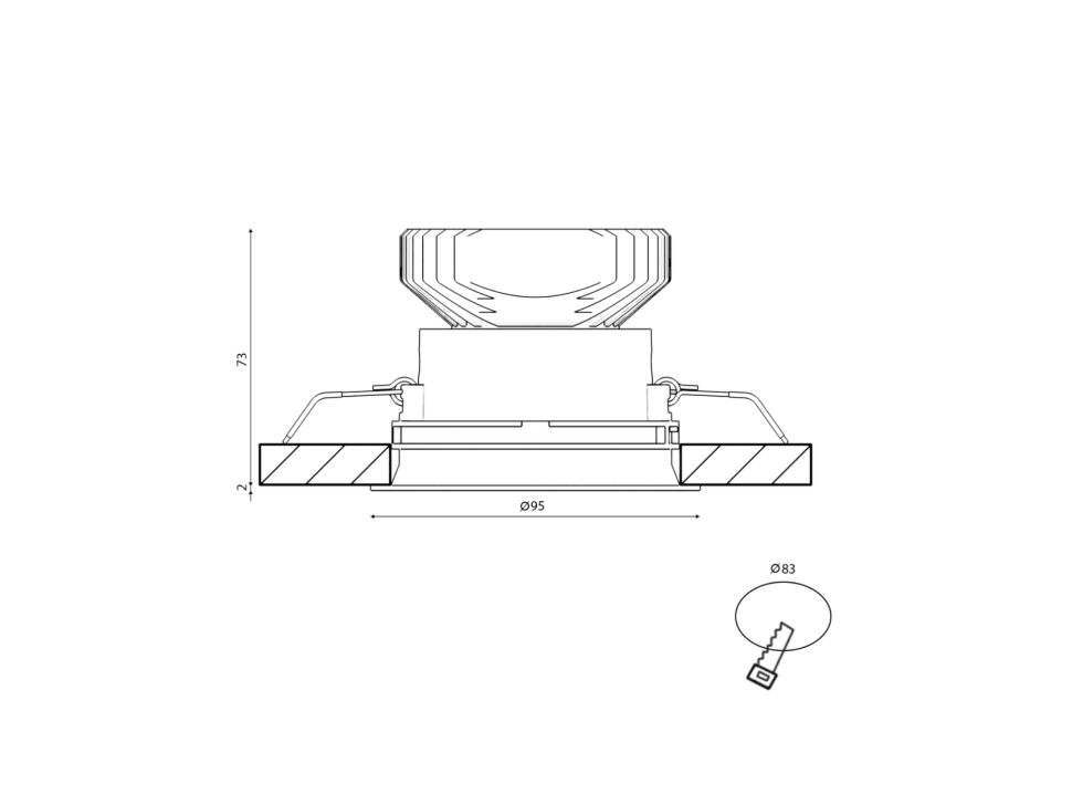  SWG PRO Корпус светильника потолочный встраиваемый, Черный, IP20, COMBO-44-BL