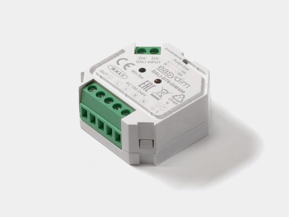  EasyDim Декодер DALI фазовый диммер 220В с функцией Push-dim,, DALI-DT6-DIM400