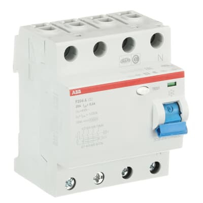 Устройство защитного отключения (УЗО) ABB F204 A-25/0.3 Тип-A  4P 25A 300мА 2CSF204101R3250