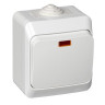 Выключатель одноклавишный с подсветкой 10АХ IP44 белый Systeme Electric Этюд BA10-045B