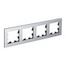 Рамка Systeme Electric Atlas Design Nature на 4 поста, серебро ATN312104