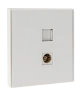 OTL Розетка двойная TV+Int 6 kat, цвет белый матовый, IP-20, Vertus-Electro, арт. VE-OTL-13/3-W