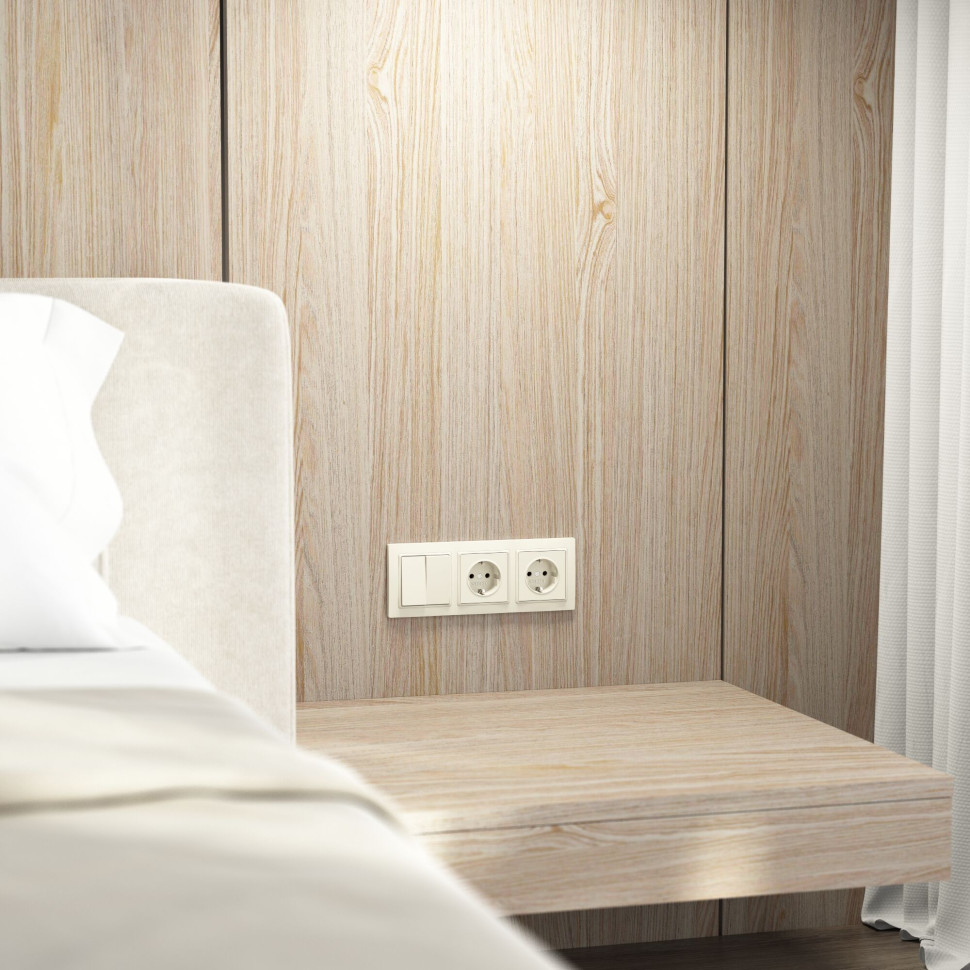 Рамка из поликарбоната на 3 поста Snabb Basic слоновая кость W0032003